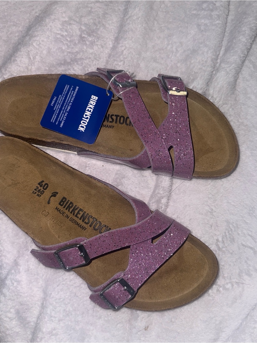 NWT Birkenstock Yao Balance Women’s Cosmic Sparkle Lavender Sandal 40/US9 - Picture 5 of 6